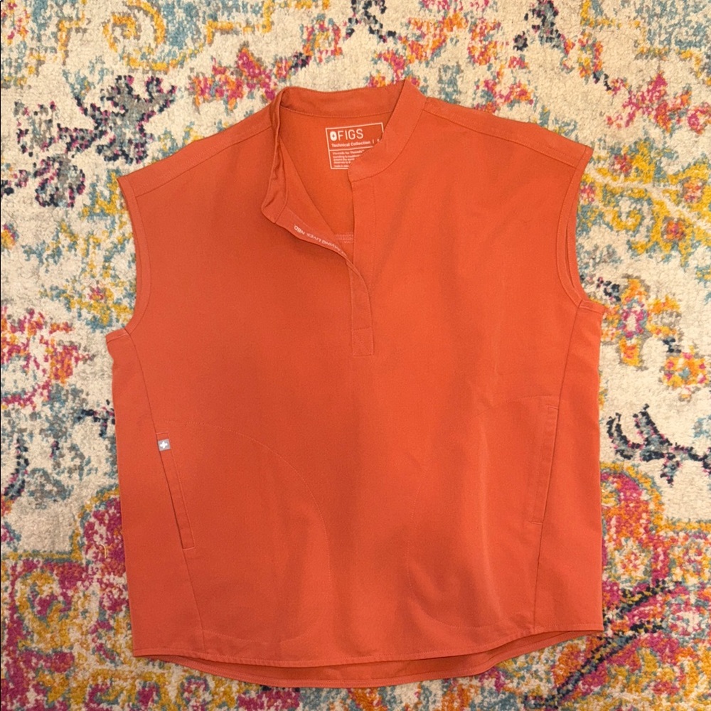 Figs Rafaela Scrub Top in Terracotta